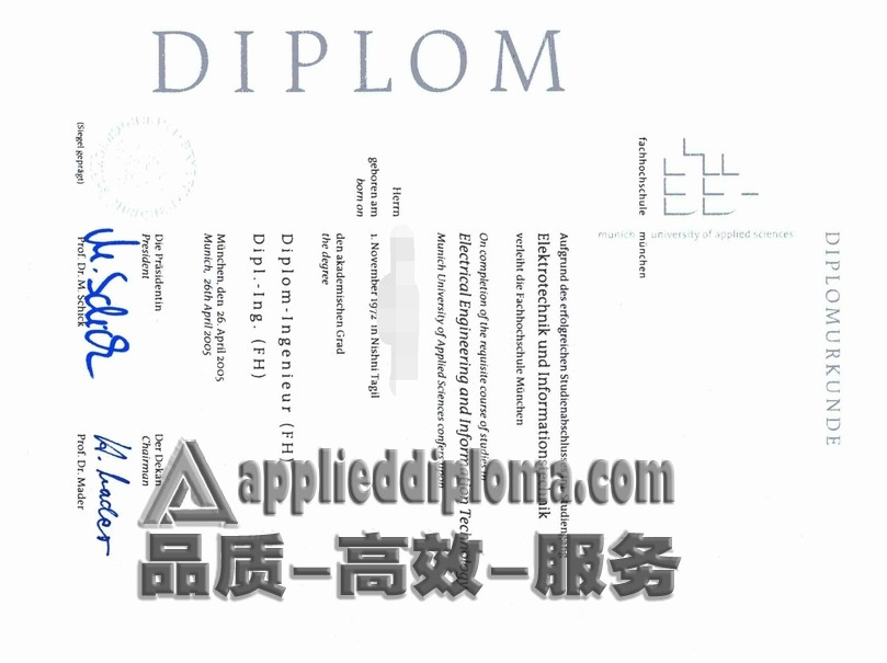 精仿慕尼黑高等专业学院毕业证：如何轻松获取高质量文凭？